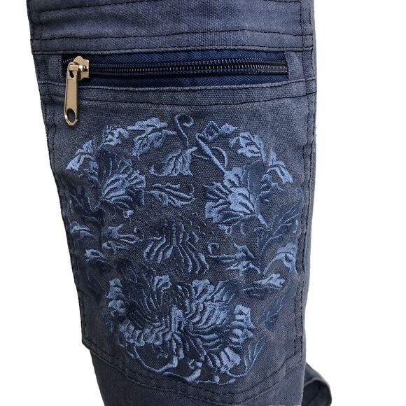 Gaiam Watercress Cargo Yoga Mat Cotton Bag - Blue Tote - Picture 7 of 9